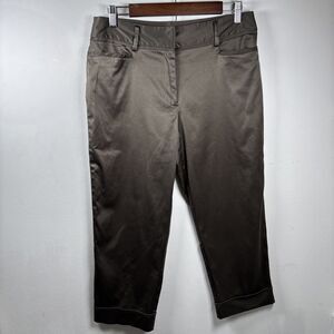 Ingredients Women’s Capri Pants Size 10 Taupe Gray Stretch Cuffed Career Casual